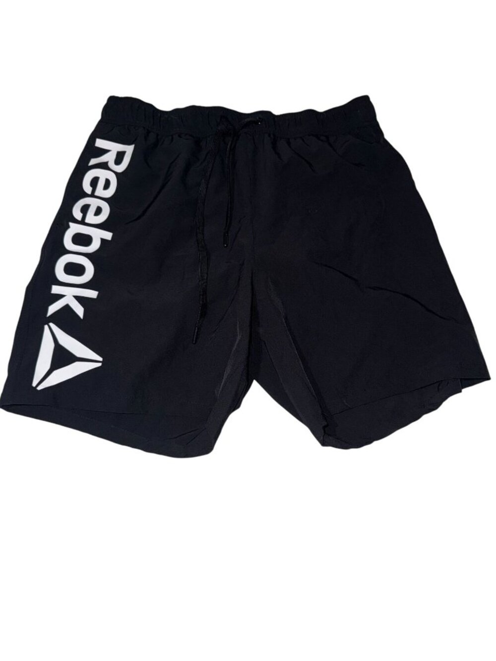 Reebok Mens Black Athletic Shorts With Drawstring Waistband